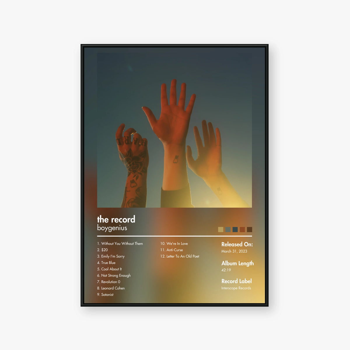 boygenius — the record Album Poster — Blur frame mockup