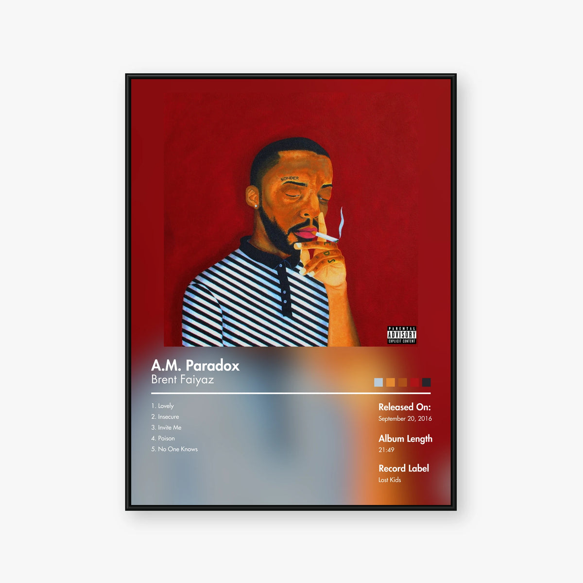 Brent Faiyaz — A.M. Paradox Album Poster — Blur frame mockup