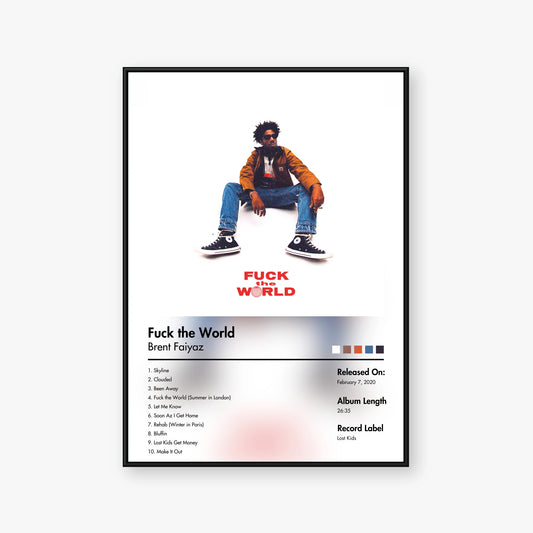 Brent Faiyaz — Fuck the World Album Poster — Blur frame mockup