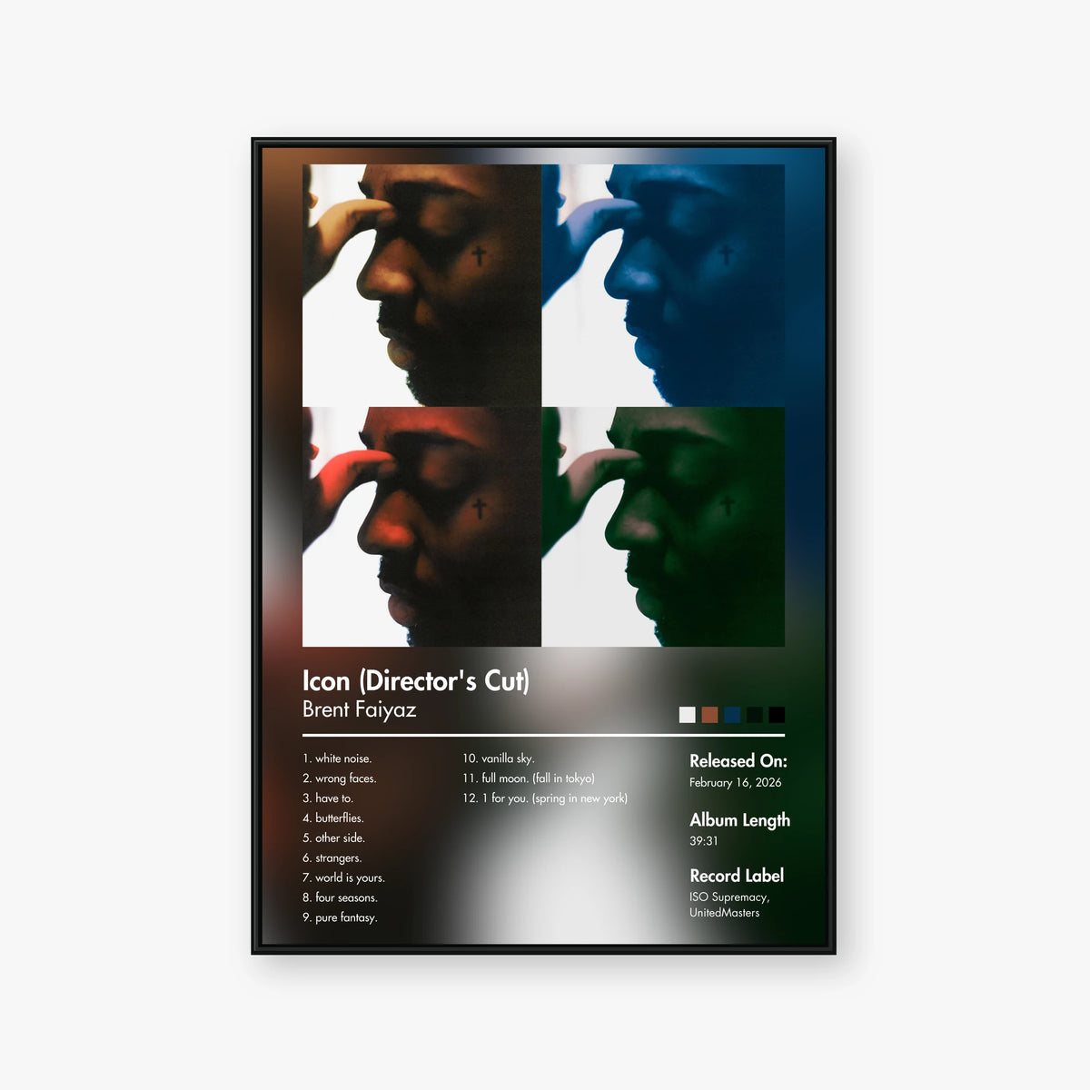 Brent Faiyaz — Icon Directors Cut Album Poster — Blur frame mockup