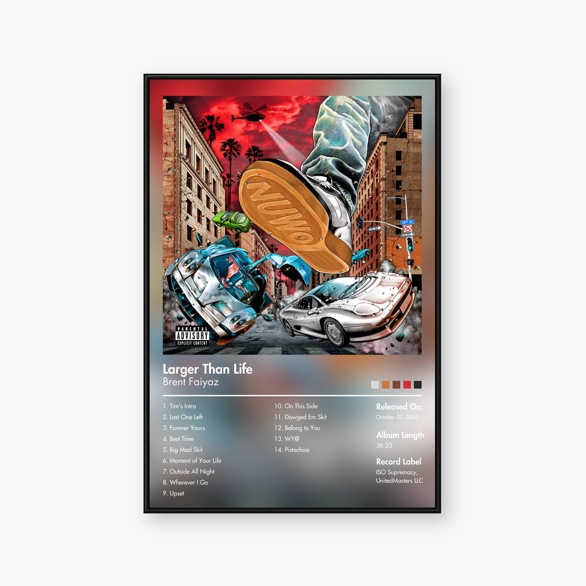 Brent Faiyaz — Larger Than Life Album Poster — Blur frame mockup