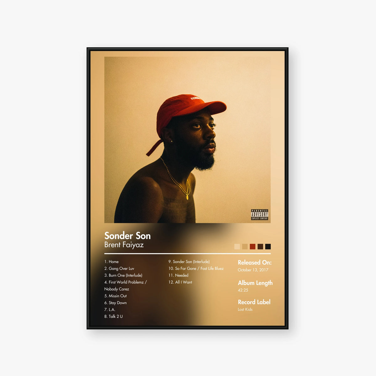 Brent Faiyaz — Sonder Son Album Poster — Blur frame mockup
