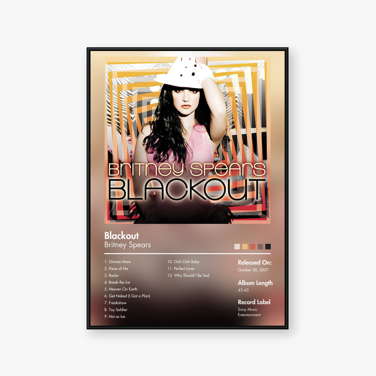 Britney Spears — Blackout Album Poster — Blur frame mockup