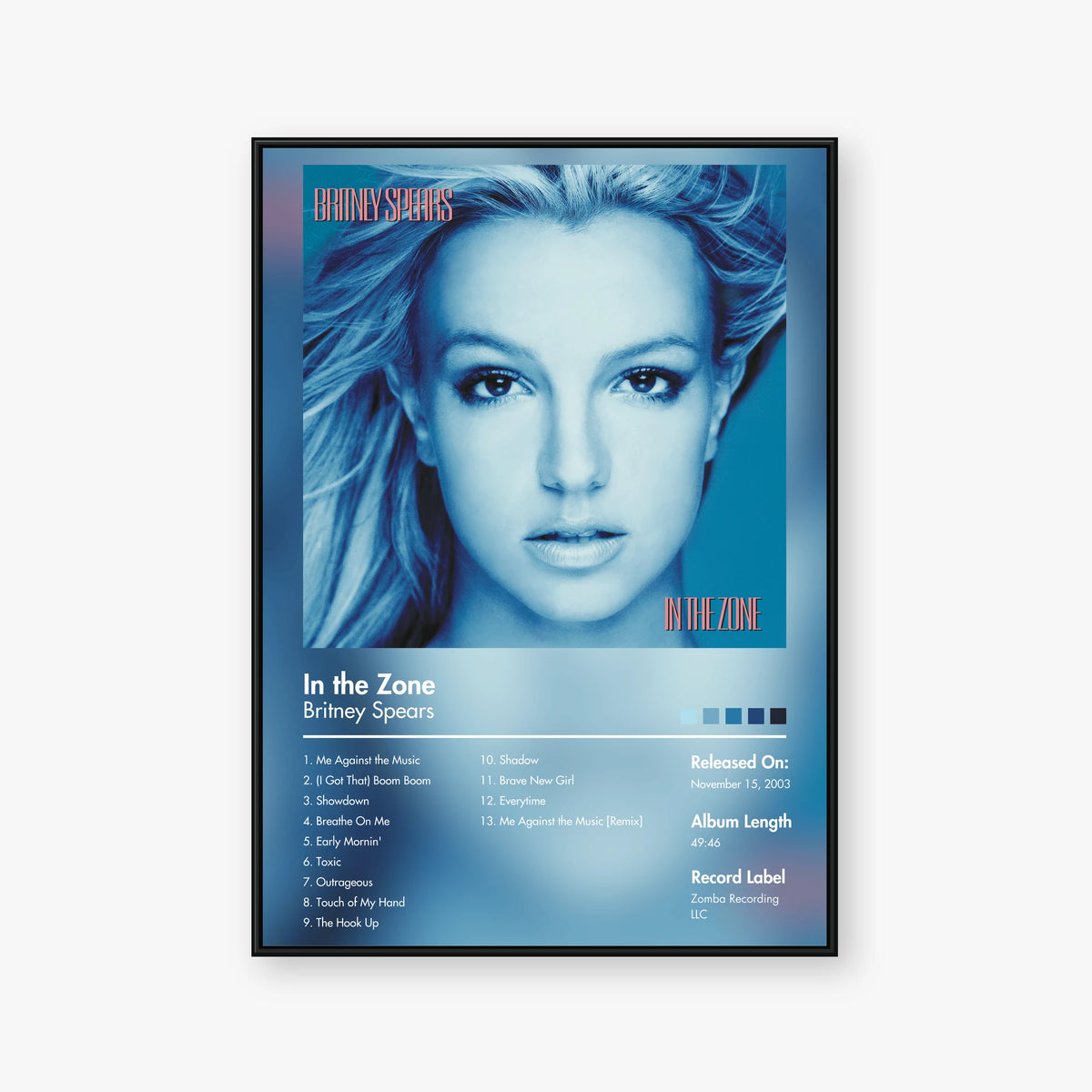 Britney Spears — In the Zone Album Poster — Blur frame mockup