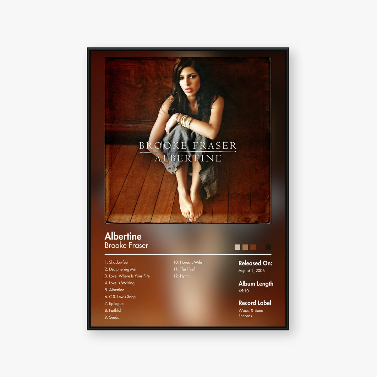 Brooke Fraser — Albertine Album Poster — Blur frame mockup