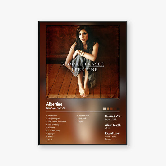 Brooke Fraser — Albertine Album Poster — Blur frame mockup