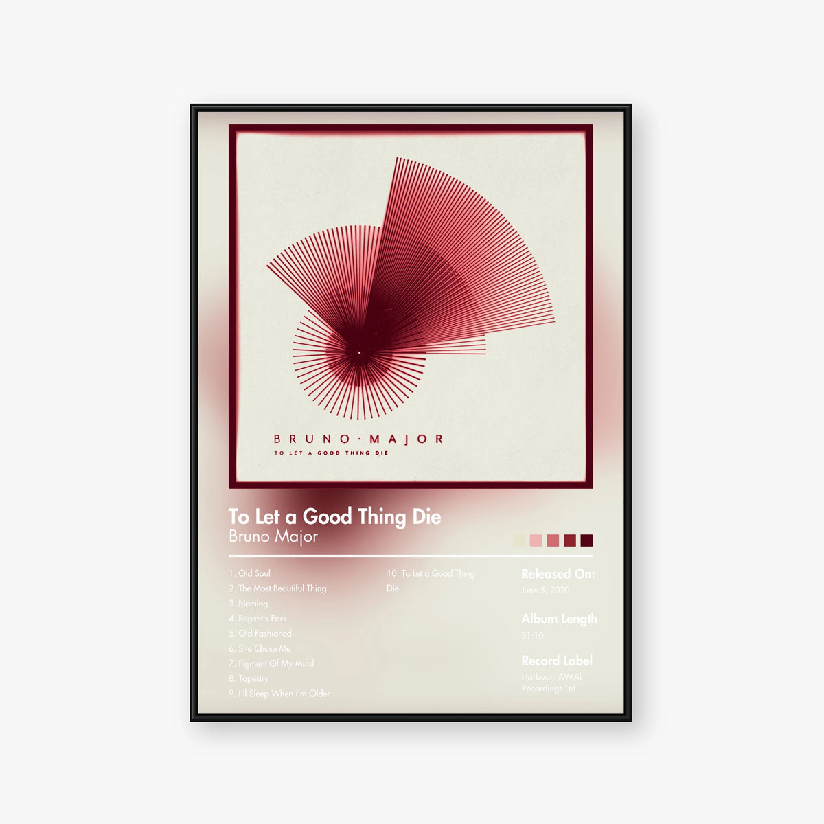 Bruno Major — To Let a Good Thing Die Album Poster — Blur frame mockup