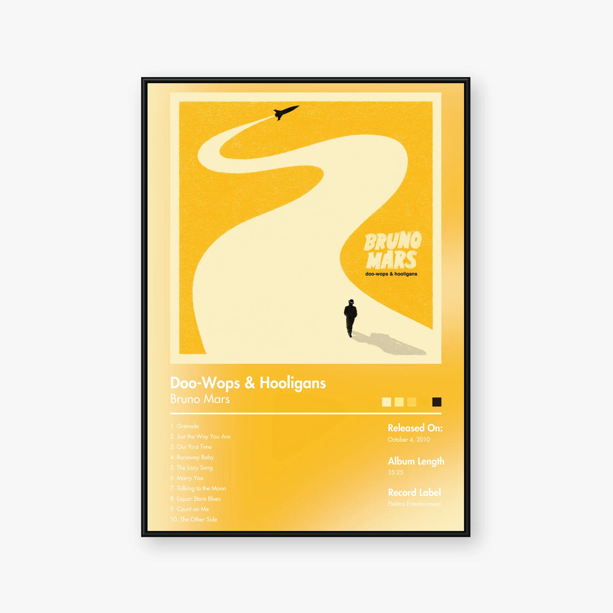 Bruno Mars — Doo-Wops & Hooligans Album Poster — Blur frame mockup