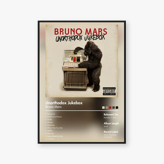 Bruno Mars — Unorthodox Jukebox Album Poster — Blur frame mockup