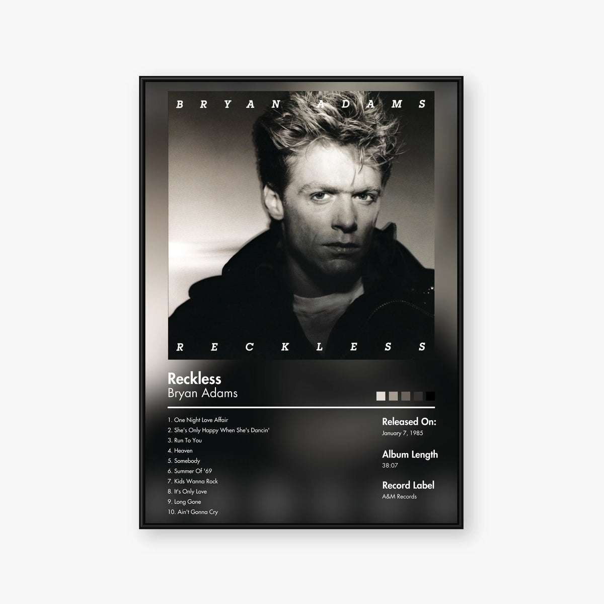 Bryan Adams — Reckless Album Poster — Blur frame mockup
