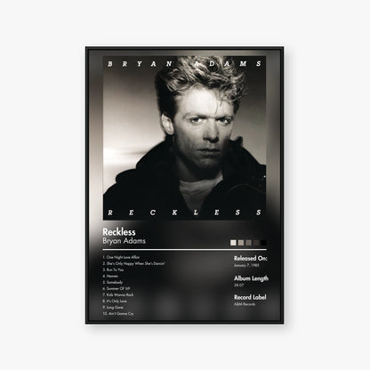 Bryan Adams — Reckless Album Poster — Blur frame mockup