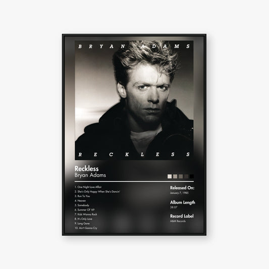 Bryan Adams — Reckless Album Poster — Blur frame mockup