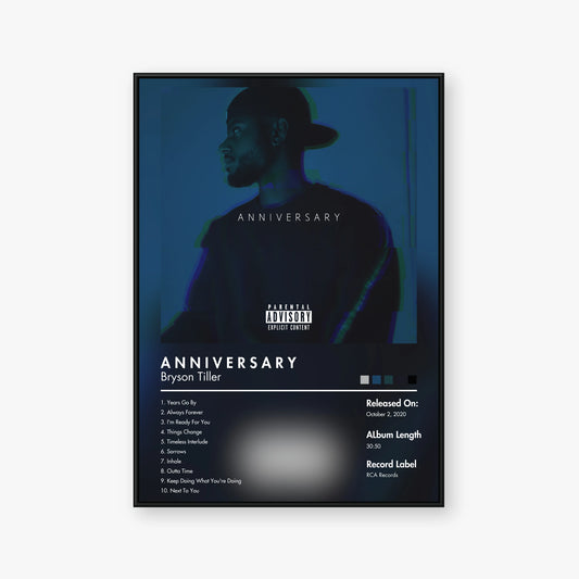 Bryson Tiller — A N N I V E R S A R Y Album Poster — Blur frame mockup