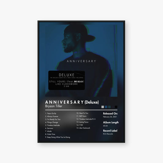 Bryson Tiller — A N N I V E R S A R Y (Deluxe) Album Poster — Blur frame mockup