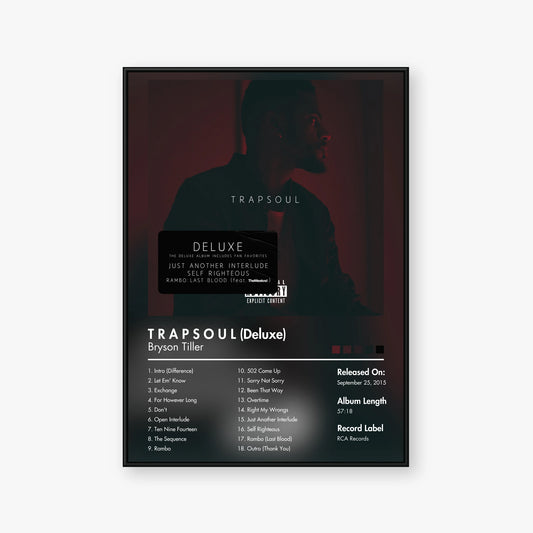 Bryson Tiller — T R A P S O U L (Deluxe) Album Poster — Blur frame mockup