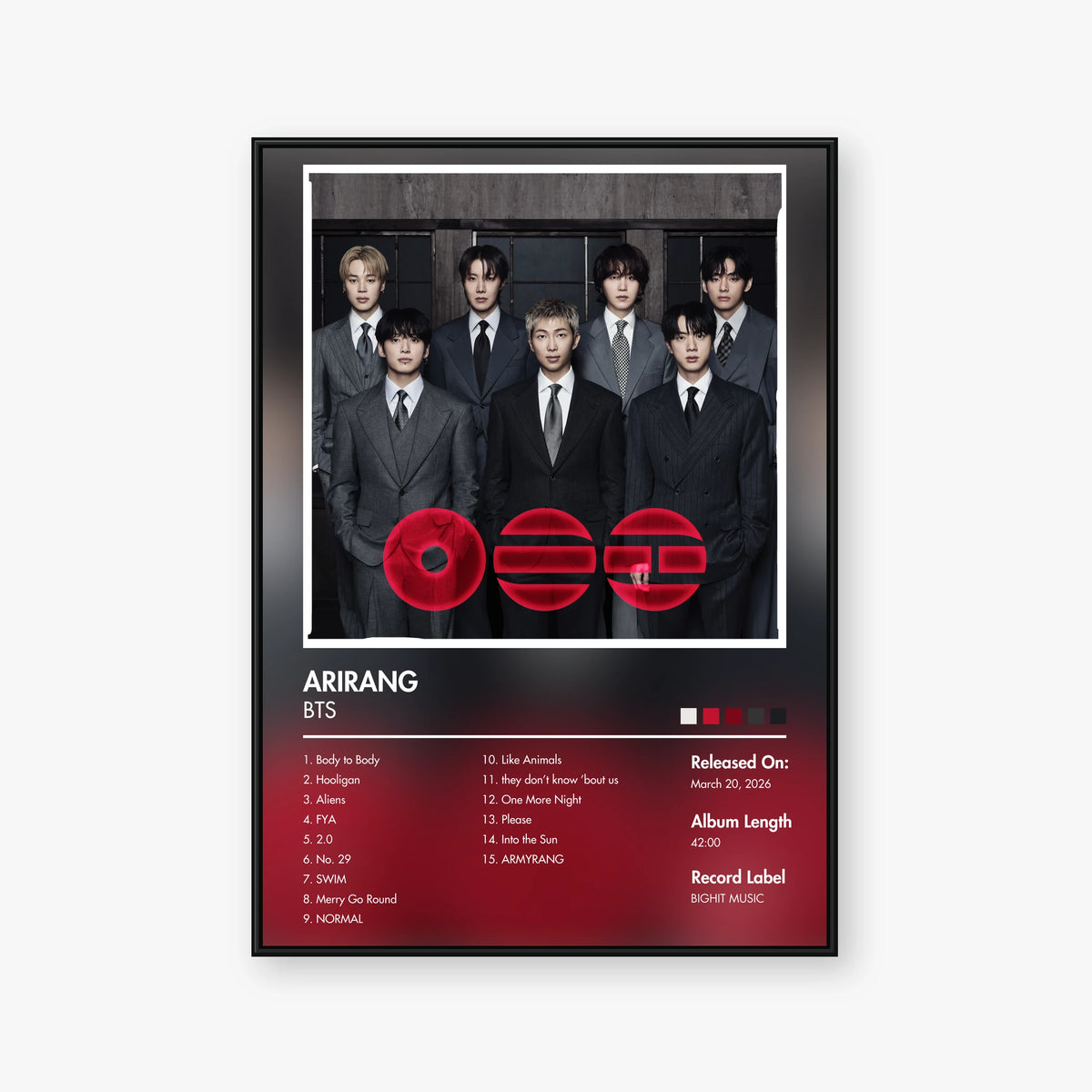 BTS — ARIRANG Album Poster — Blur frame mockup