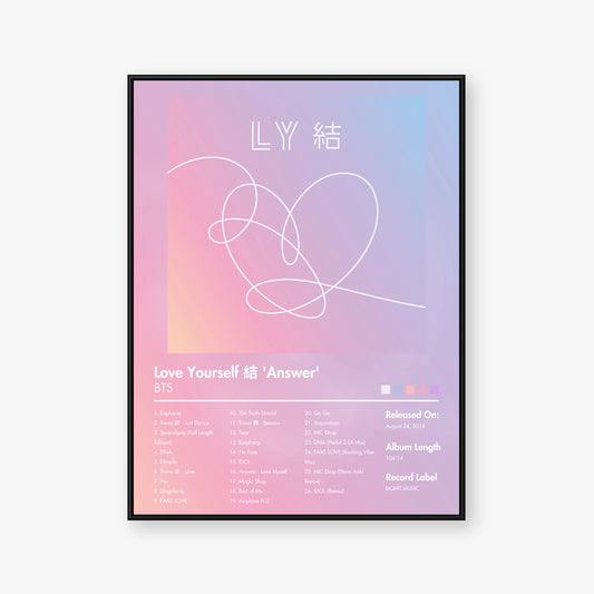 BTS — LOVE YOURSELF 結 ‘Answer’ Album Poster — Blur frame mockup