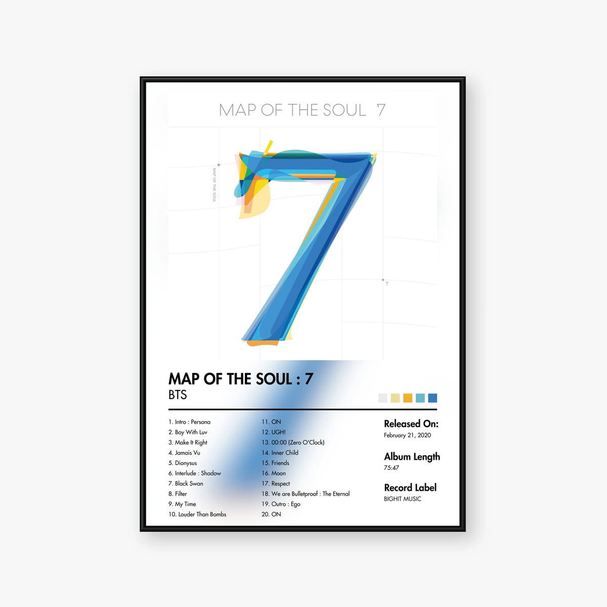 BTS — MAP OF THE SOUL : 7 Album Poster — Blur frame mockup