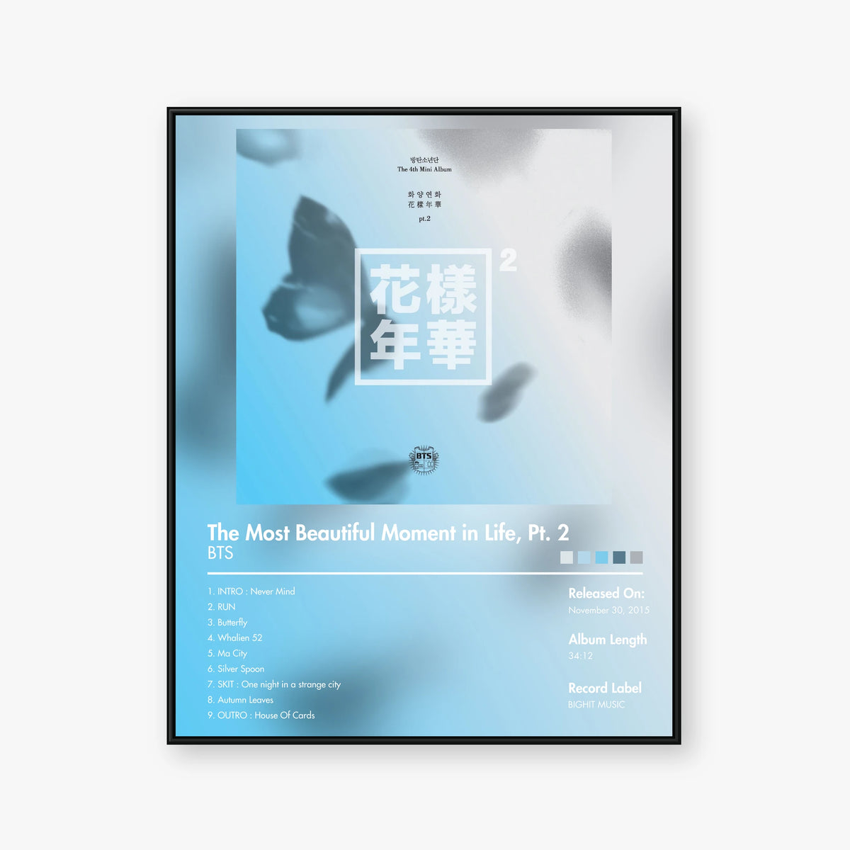 BTS — The Most Beautiful Moment in Life Pt. 2 Album Poster — Blur frame mockup