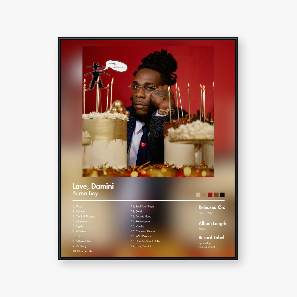 Burna Boy — Love, Damini Album Poster — Blur frame mockup