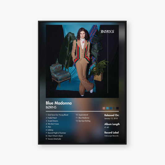 BØRNS — Blue Madonna Album Poster — Blur frame mockup