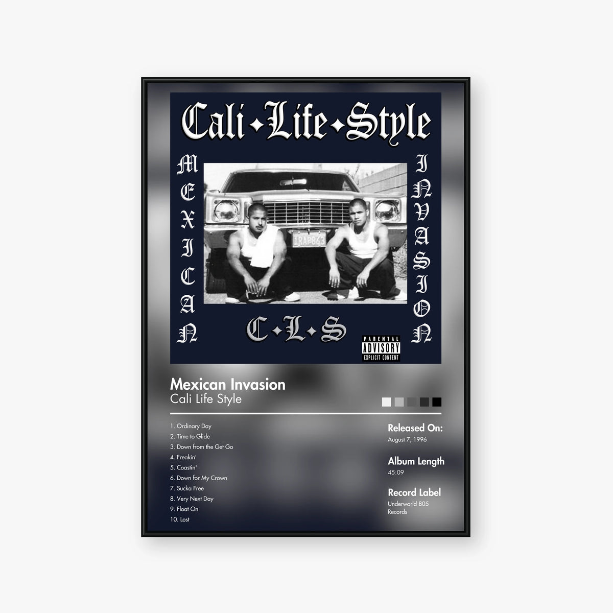 Cali Life Style — Mexican Invasion Album Poster — Blur frame mockup