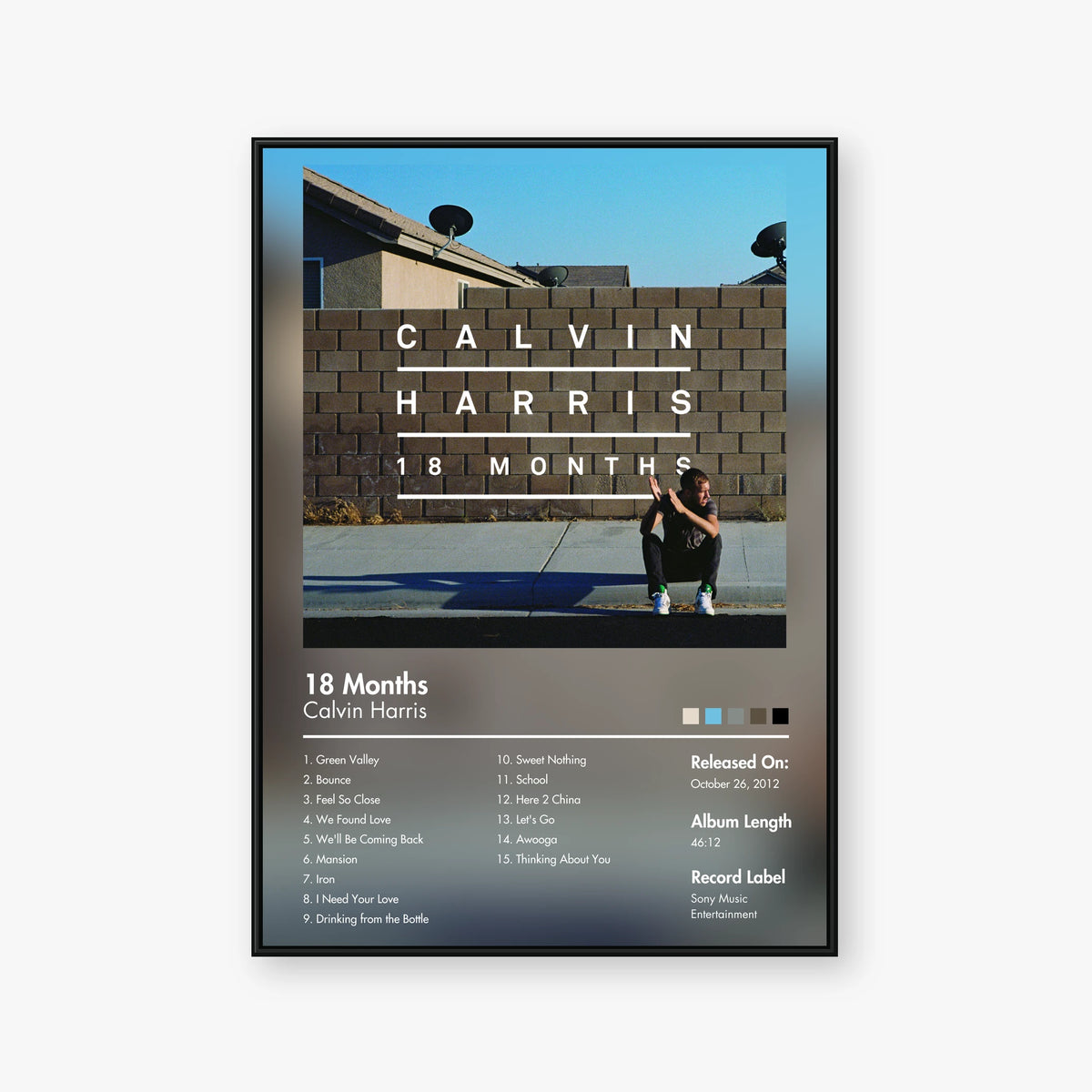 Calvin Harris — 18 Months Album Poster — Blur frame mockup