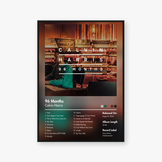 Calvin Harris — 96 Months Album Poster — Blur frame mockup