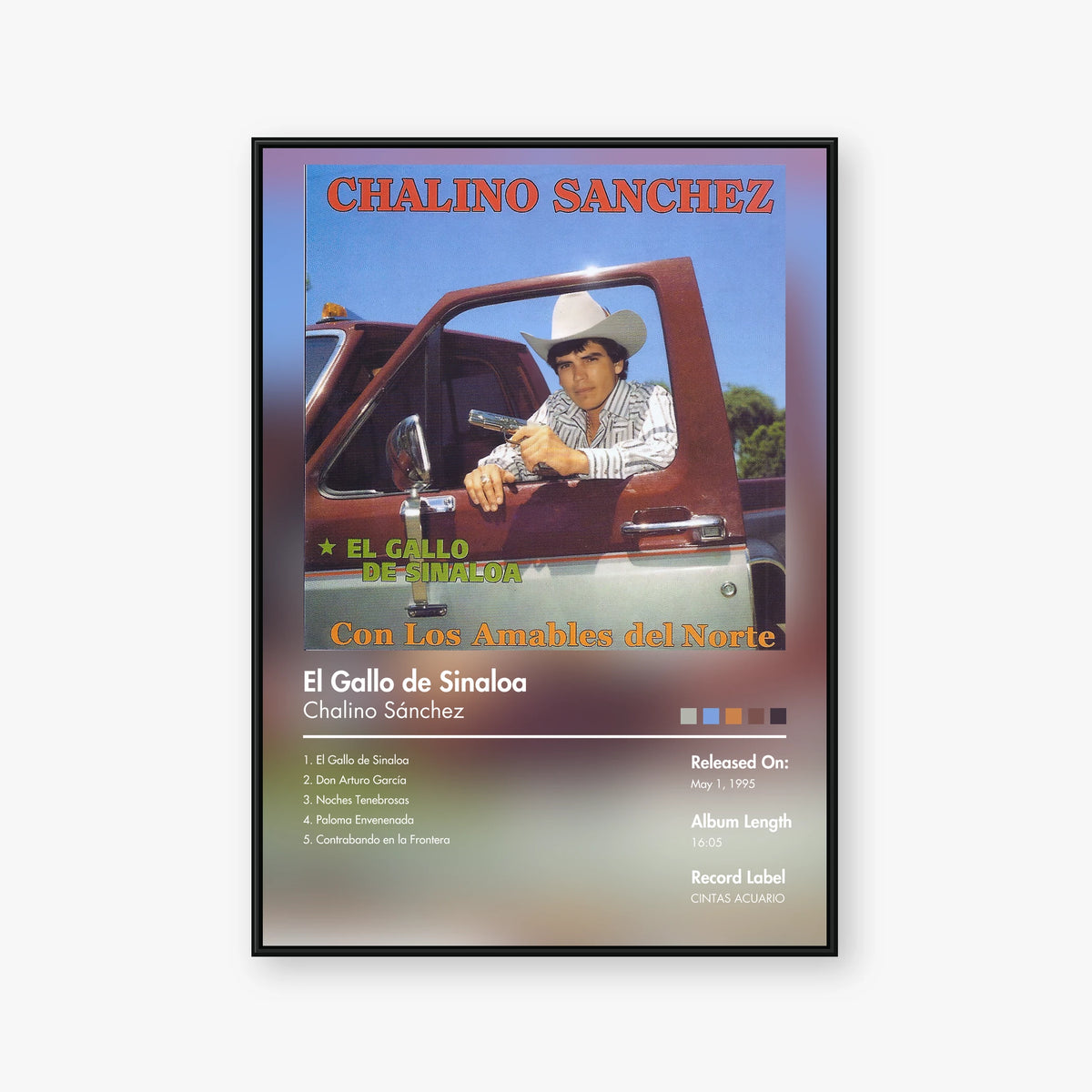 Chalino Sánchez — El Gallo De Sinaloa Album Poster — Blur frame mockup