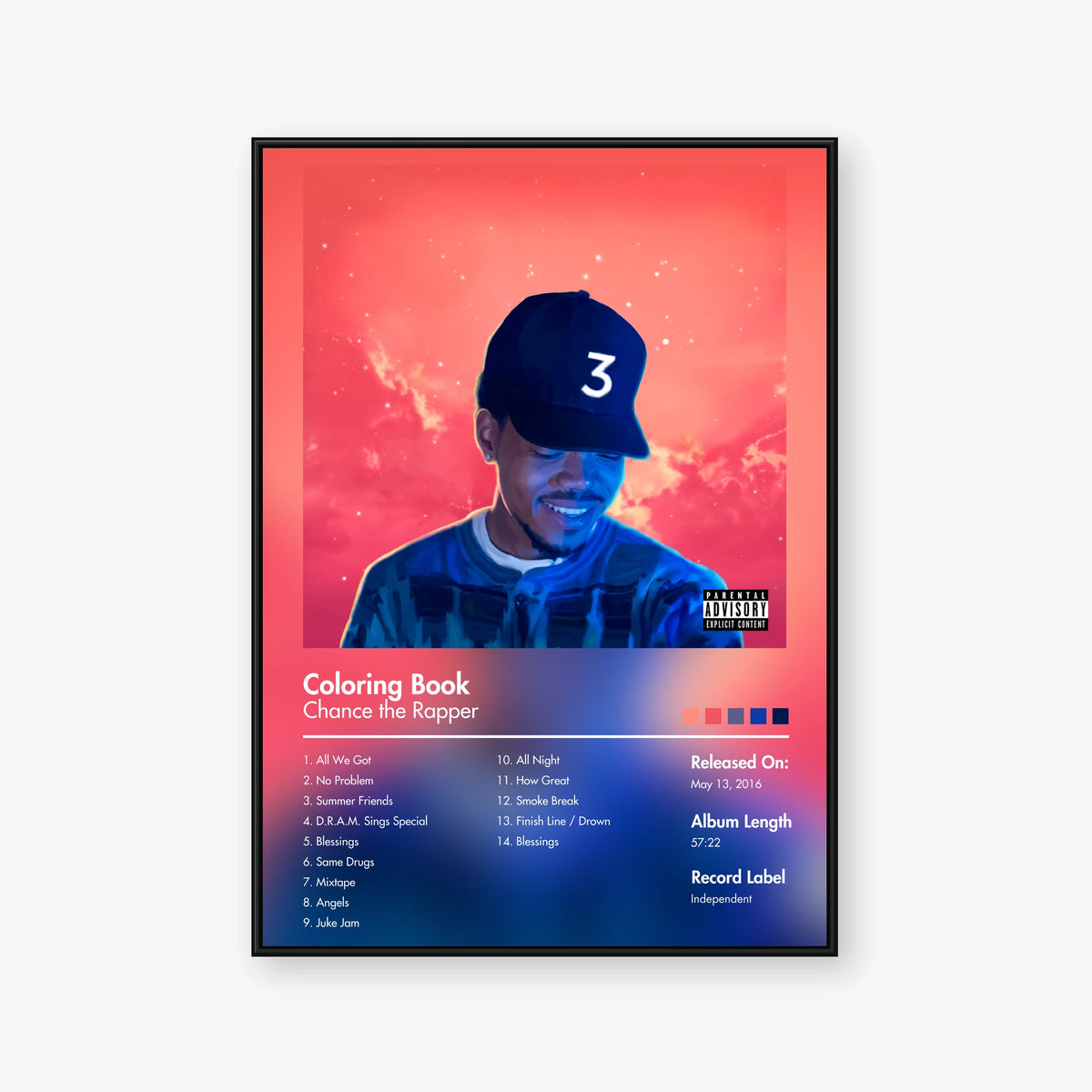 Chance the Rapper — Coloring Book Album Poster — Blur frame mockup