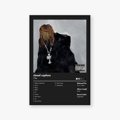 che — closed captions Album Poster — Blur frame mockup