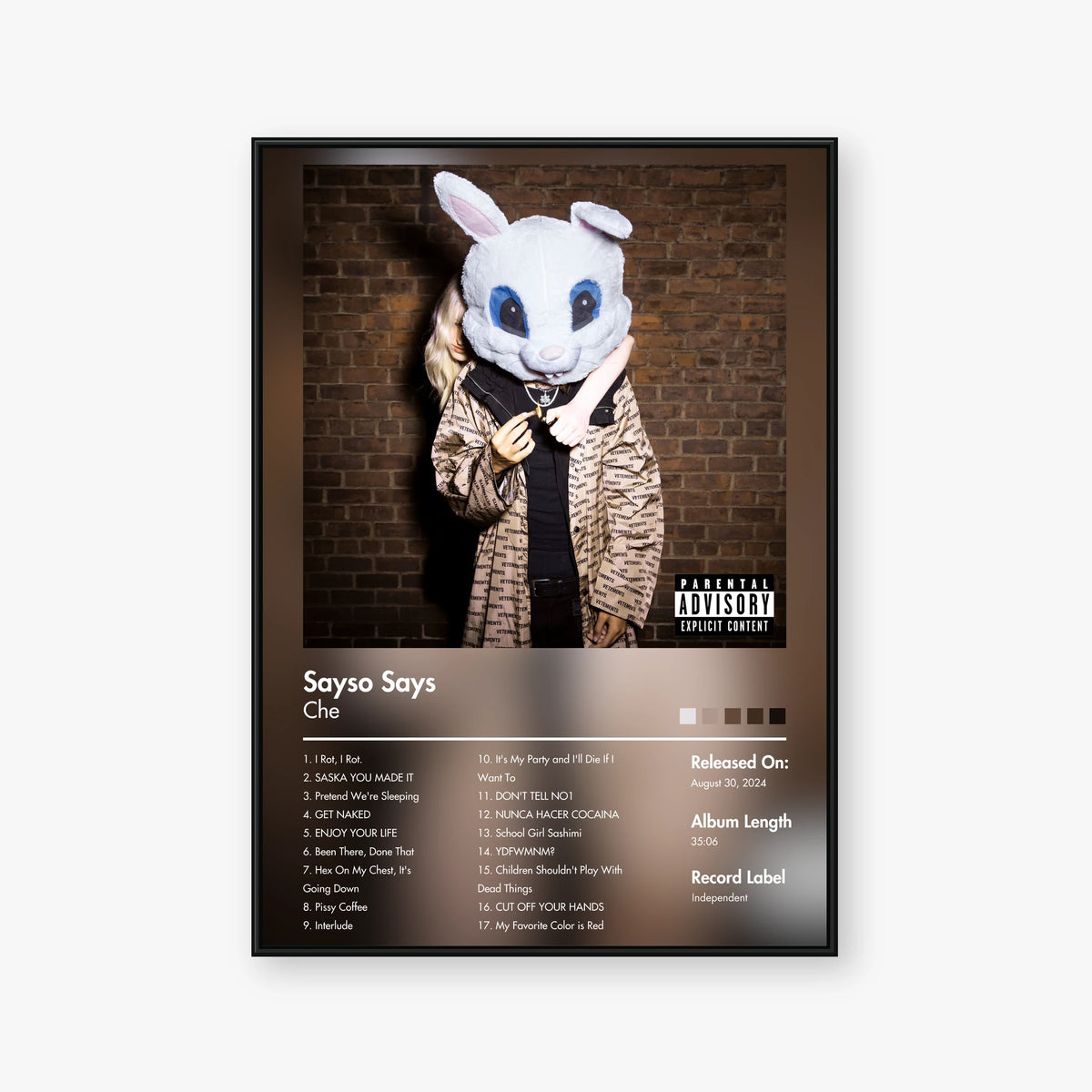 che — Sayso Says Album Poster — Blur frame mockup