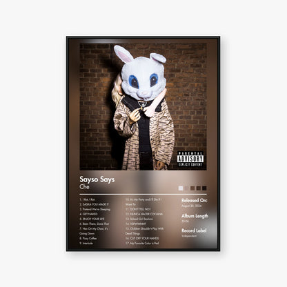 che — Sayso Says Album Poster — Blur frame mockup