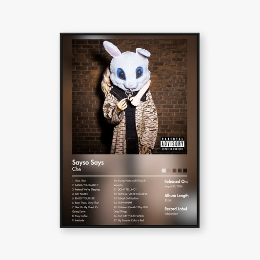 che — Sayso Says Album Poster — Blur frame mockup