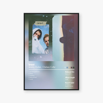 Chelsea Cutler & Jeremy Zucker — brent Album Poster — Blur frame mockup