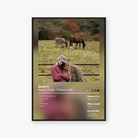 Chelsea Cutler & Jeremy Zucker — brent ii Album Poster — Blur frame mockup