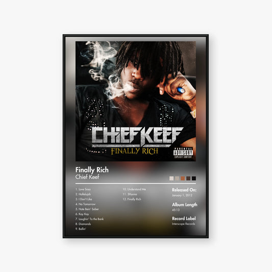 Chief Keef — Finally Rich Album Poster — Blur frame mockup