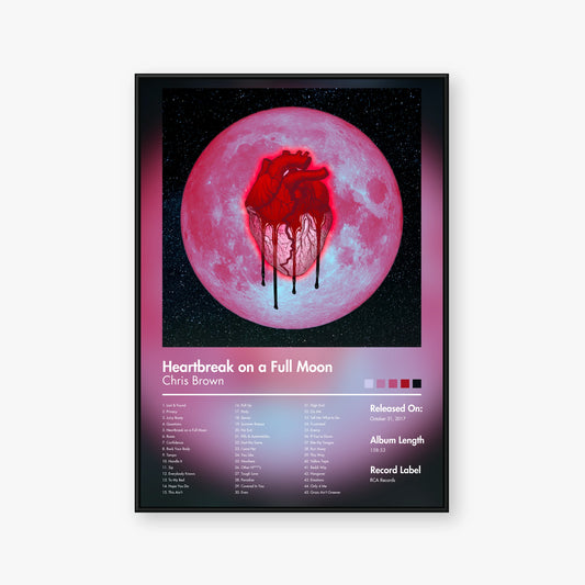 Chris Brown — Heartbreak on a Full Moon Album Poster — Blur frame mockup