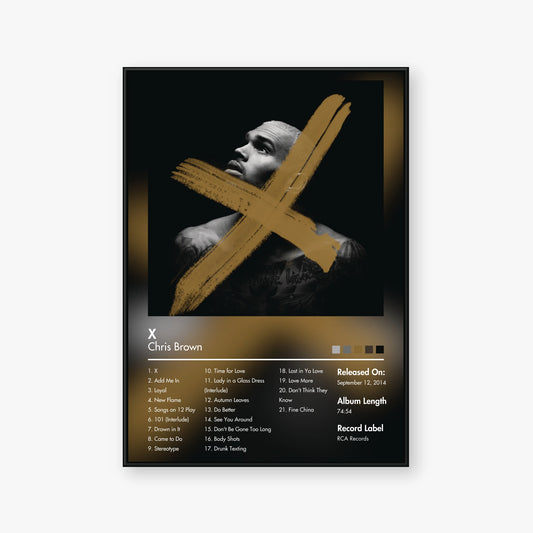 Chris Brown — X Album Poster — Blur frame mockup