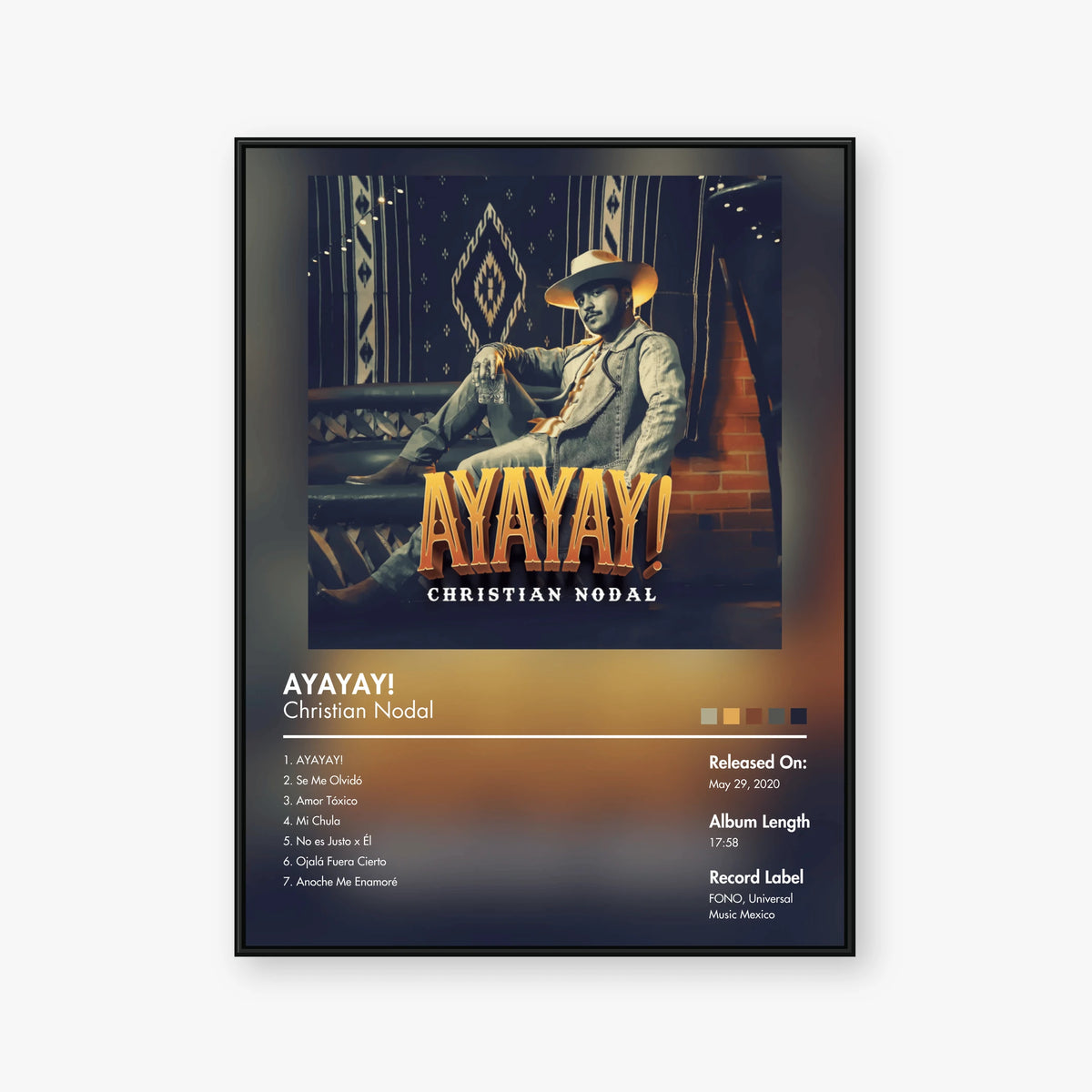 Christian Nodal — AYAYAY! Album Poster — Blur frame mockup