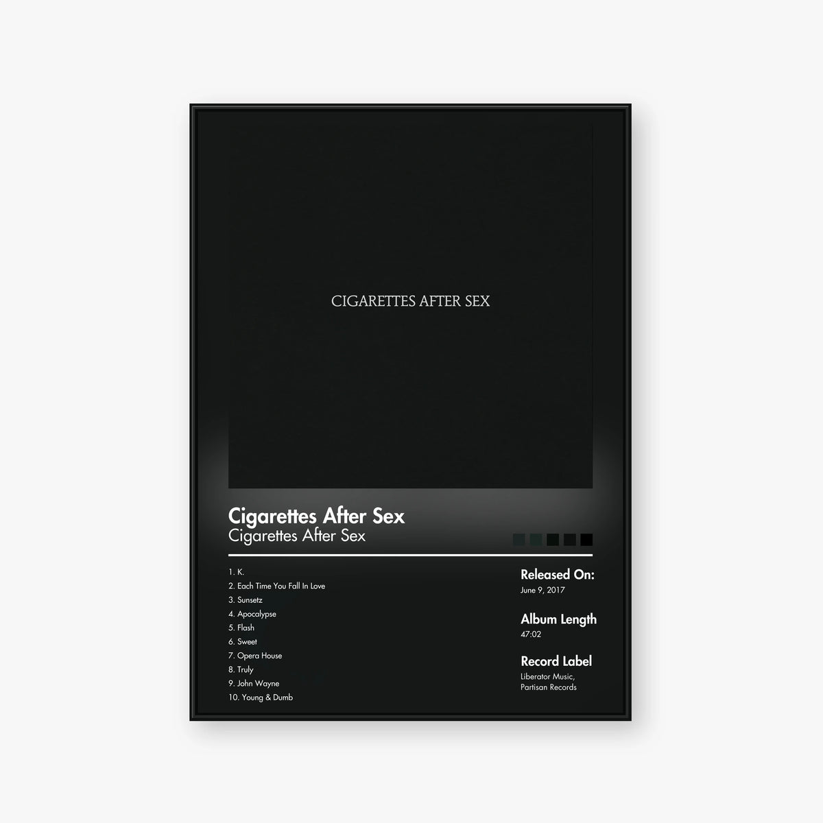 Cigarettes After Sex — Cigarettes After Sex Album Poster — Blur frame mockup