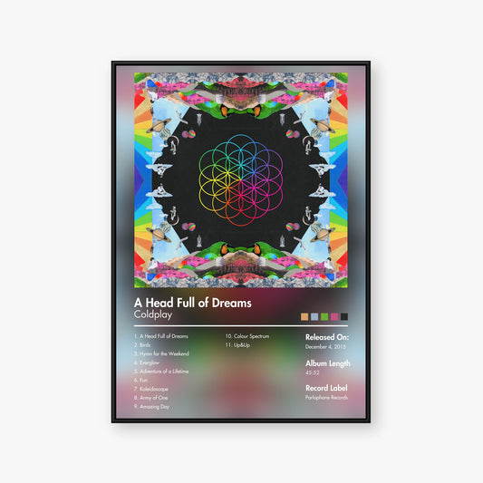 Coldplay — A Head Full of Dreams Album Poster — Blur frame mockup