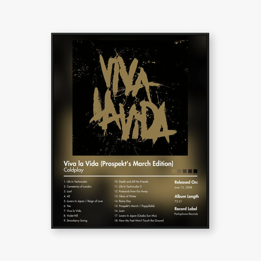 Coldplay — Viva la Vida (Prospekts March Edition) Album Poster — Blur frame mockup
