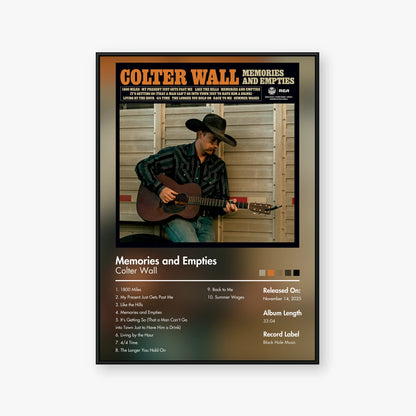 Colter Wall — Memories and Empties Album Poster — Blur frame mockup