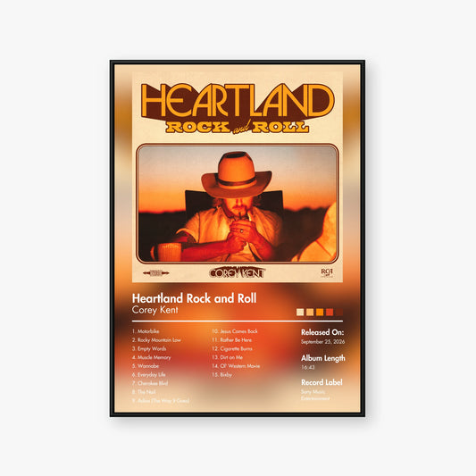 Corey Kent — Heartland Rock and Roll Album Poster — Blur frame mockup