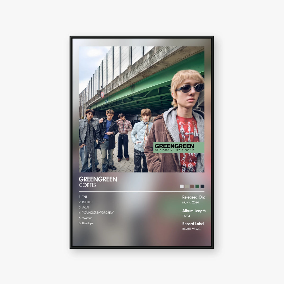 CORTIS — GREENGREEN Album Poster — Blur frame mockup