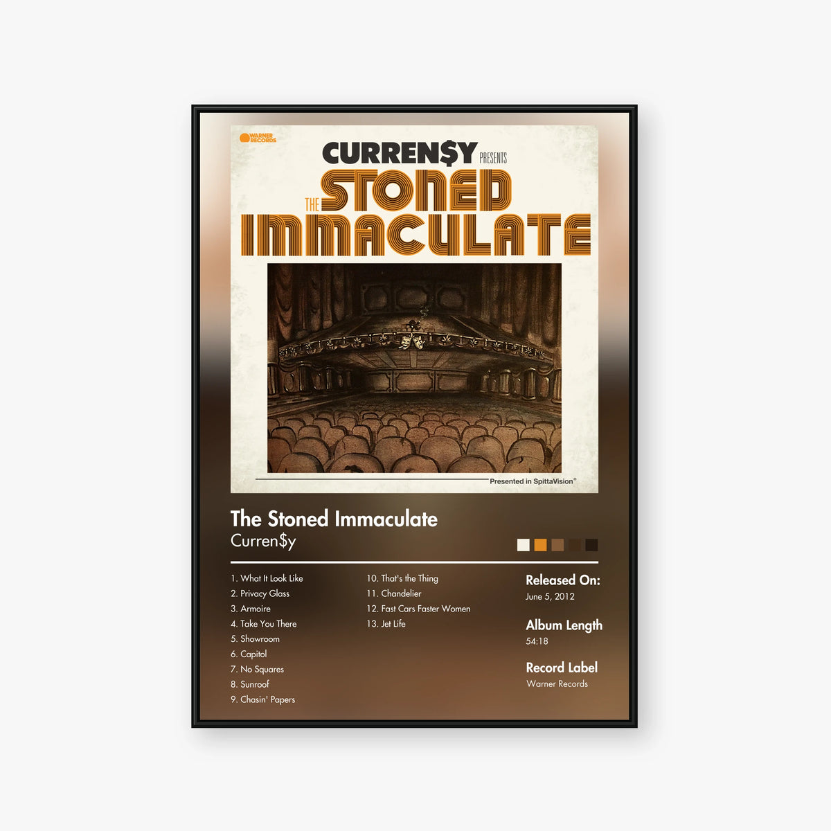 Curren$y — The Stoned Immaculate Album Poster — Blur frame mockup