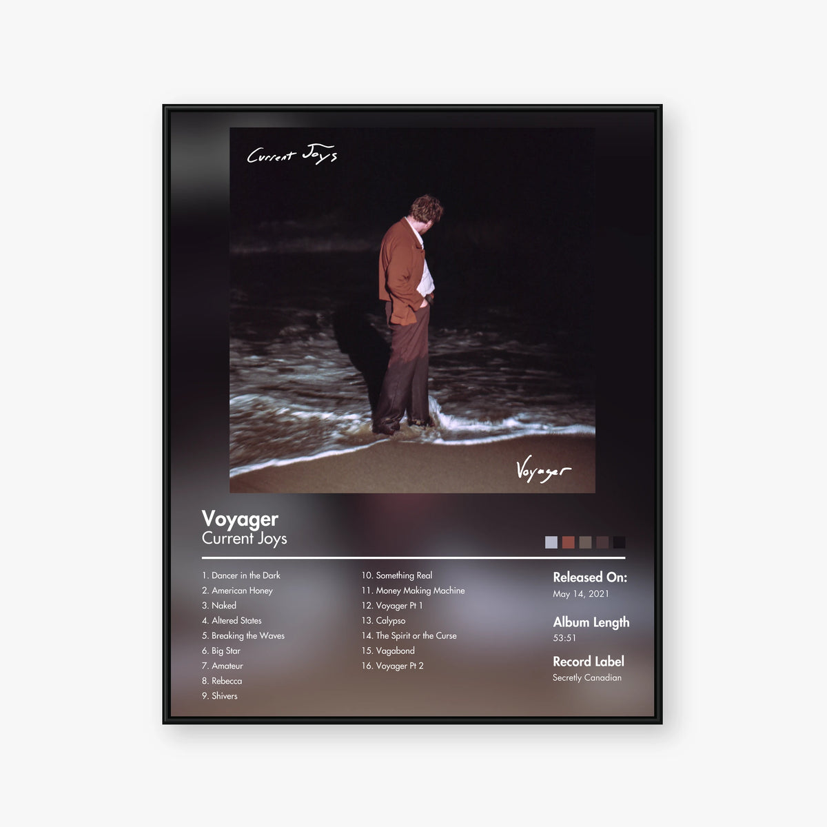 Current Joys — Voyager Album Poster — Blur frame mockup