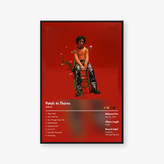 d4vd — Petals to Thorns Album Poster — Blur frame mockup