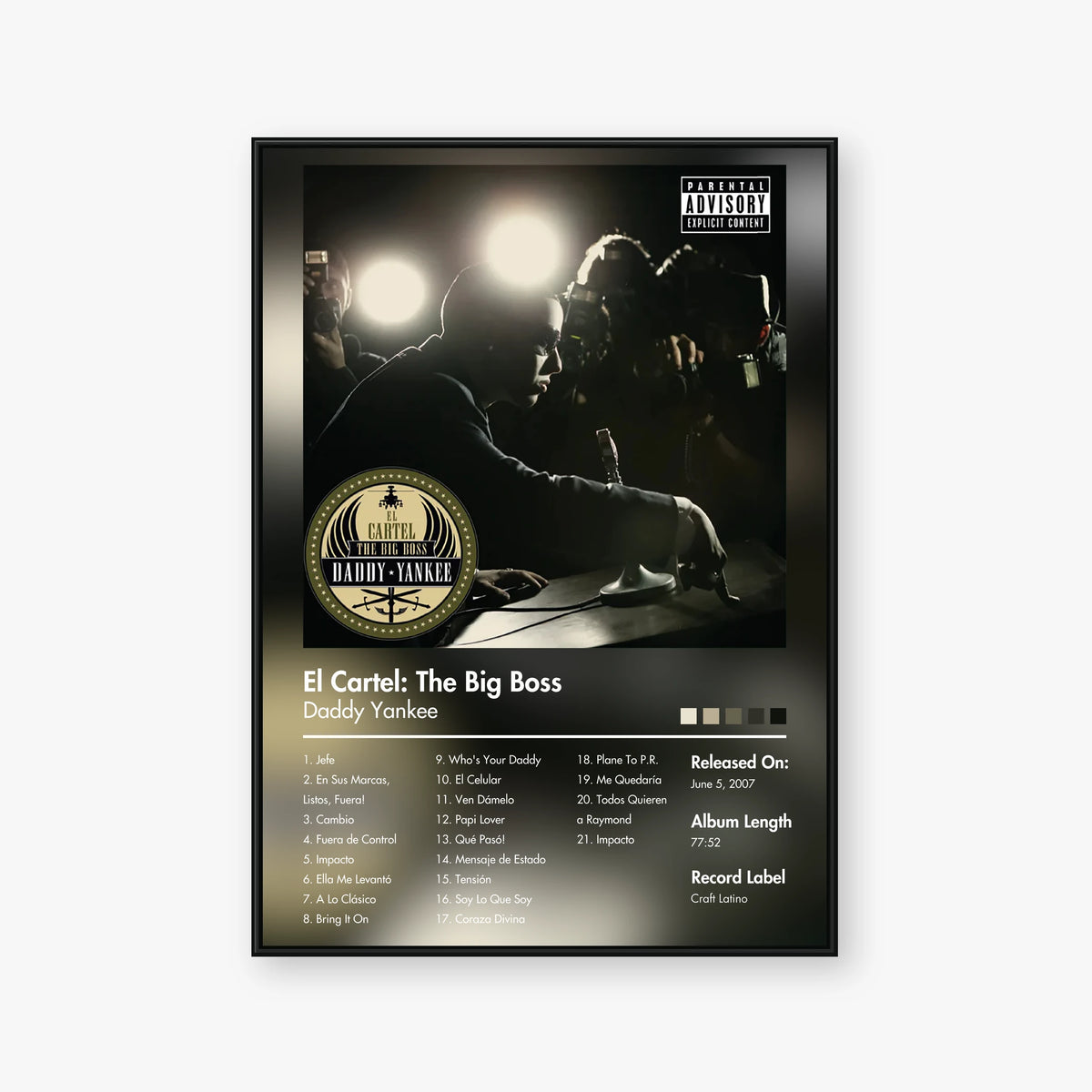 Daddy Yankee — El cartel: The Big Boss Album Poster — Blur frame mockup